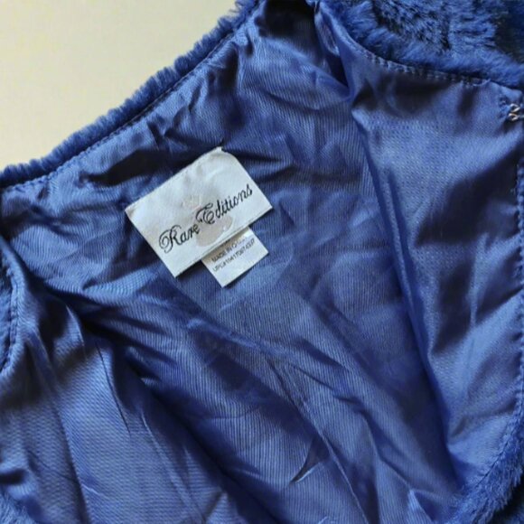 Rare Editions Navy Faux Fur Shrug (3T & 4T) - Picture 3 of 5